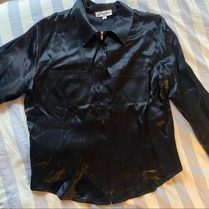 Y2K satin zipper top